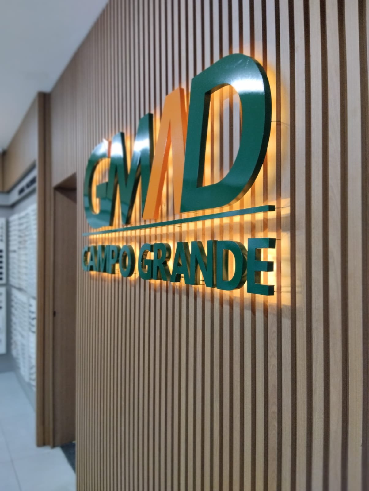 Letreiro iluminado executado para GMAD Campo Grande em Campo Grande